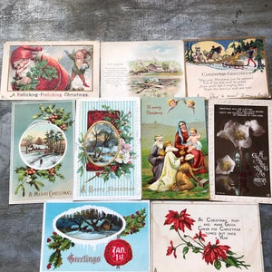 Cartes postales antiques de Noel - éphémère antique - Scrapbooking - Christmas - Carte postale allemande - Art modifié - Éphéméride de Noel
