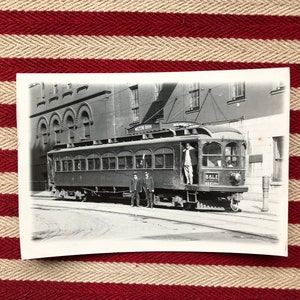 Carte postale antique de train - années 1910 - Passager de Buffalo - Conducteur de train - Trains antiques - Locomotive - Buffalo & Lake Erie Traction Co. - RPPC