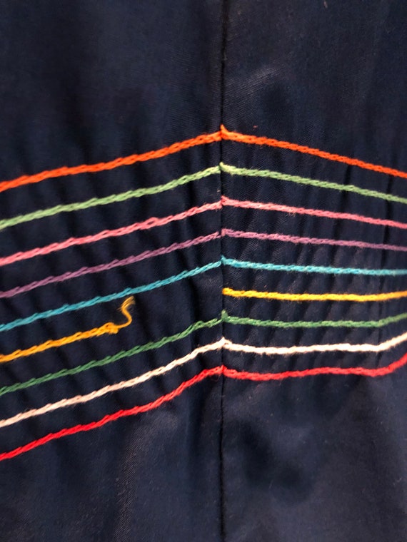 Vintage Rainbow strips Square dance skirt - 17" e… - image 3