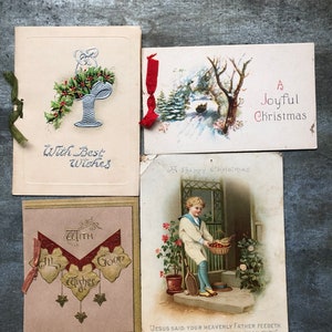 Cartes religieuses antiques - éphémère antique - Scrapbooking - Verset de la Bible - Noel antique - Floral - Altered Art - Burnside 1900s - IVY