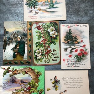 Cartes postales antiques de Noel - Antiquités - Scrapbooking - Christmas - Elfes - Lucky Horseshoe - Altered Art - Holly - Christmas Elves