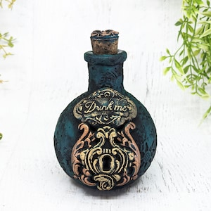 Drink Me Bottle Apothecary Jar, Alice&#39;s Adventures In Wonderland Decor Potion Bottle, Pagan Gift Wiccan Altar Witchy Decor, Goth Occult Home
