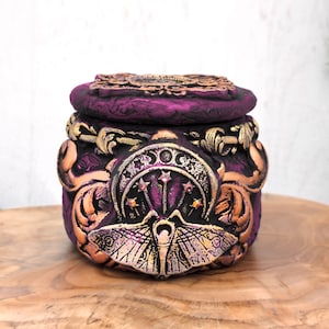Lunar Moth Urn, Memorial Pet Urn, Small Keepsake Jar For Human Ashes, Cremains Bottle, Butterfly Pagan Cremation Witchy Urn, Pet Loss Gift