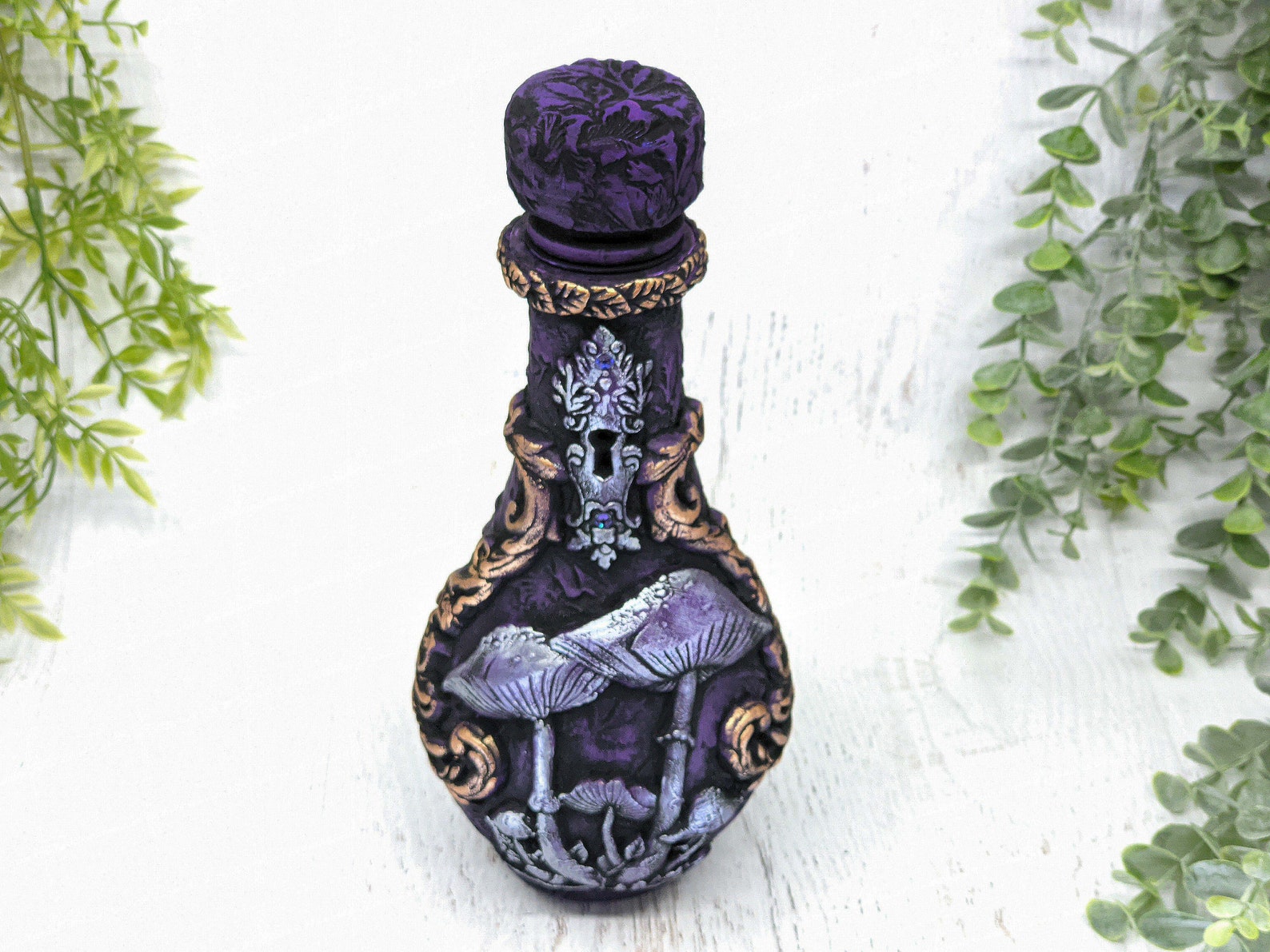 Mushroom Apothecary Jar, Woodland Dark Cottagecore Potion Bottle