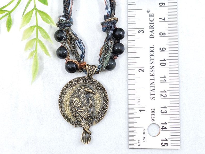 Raven Necklace Crow Necklace Wiccan Jewelry / Pagan Jewelry Raven Pendant / Wiccan Necklace Witchy Jewelry / Pagan Necklace Odin Morrigan image 5