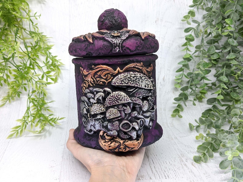 Mushroom Apothecary Jar Woodland Dark Cottagecore Potion Etsy