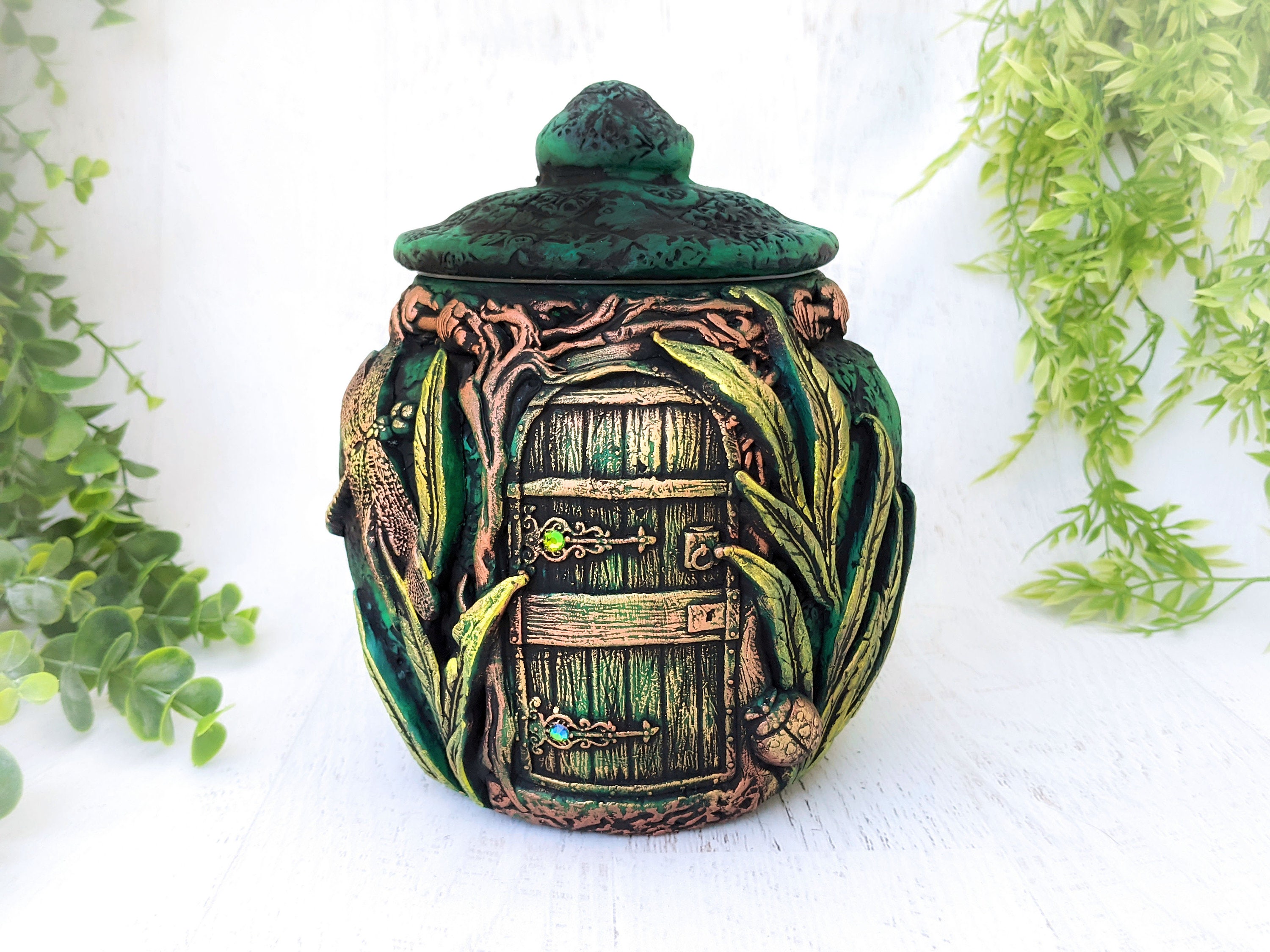 Fairy House Apothecary Jar Witch Potion Bottle, Fairy Door Witchy Decor, Fairycore  Decorative Jar Fae Garden Gnome House Pagan Gift, Pet Urn