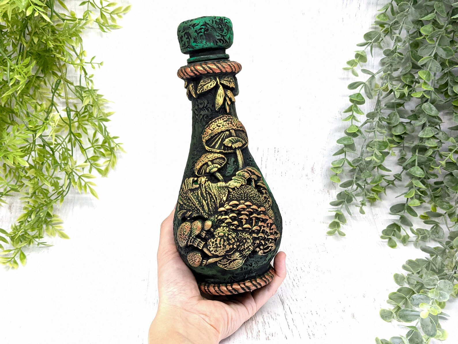 Mushroom Apothecary Jar, Woodland Dark Cottagecore Potion Bottle