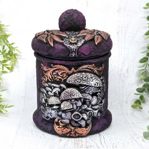 Mushroom Apothecary Jar, Woodland Dark Cottagecore Potion Bottle, Mushroomcore Mushie Fungi Witchy Decor Gothic Pagan Gift Witchcore Pet Urn