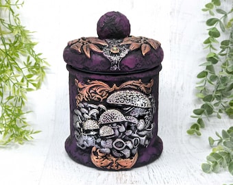 Mushroom Apothecary Jar, Woodland Dark Cottagecore Potion Bottle, Mushroomcore Mushie Fungi Witchy Decor Gothic Pagan Gift Witchcore Pet Urn