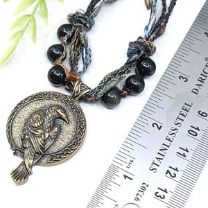 Raven Necklace Crow Necklace Wiccan Jewelry / Pagan Jewelry Raven Pendant / Wiccan Necklace Witchy Jewelry / Pagan Necklace Odin Morrigan image 6