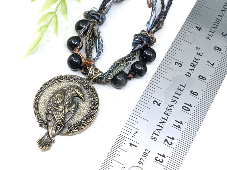 Raven Necklace Crow Necklace Wiccan Jewelry / Pagan Jewelry Raven Pendant / Wiccan Necklace Witchy Jewelry / Pagan Necklace Odin Morrigan image 6