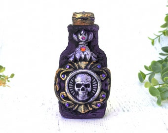 Mini Skull Urn, Memorial Pet Urn, Tiny Small Keepsake Jar For Pet Or Human Ashes, Cremains Bottle, Pagan Cremation Witchy Urn, Pet Loss Gift