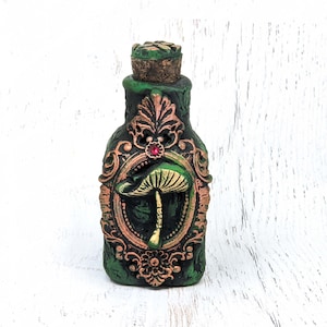 Mini Small Mushroom Apothecary Jar, Woodland Cottagecore Potion Bottle, Mushroomcore Mushie Fungi Witchy Decor Gothic Pagan Gift Witchcore