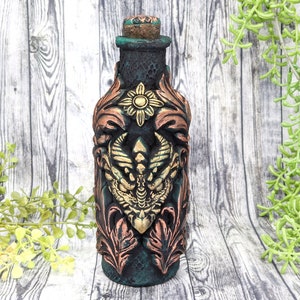 Dragon Apothecary Jar Potion Bottle / Wiccan Altar Clay Apothecary Bottle Gothic Home Decor Witchy Decor Goth Witch Pagan Gifts Pet Urn