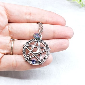 Pentacle Necklace Crystal Wiccan Jewelry / Pagan Jewelry Pentacle Pendant / Wiccan Necklace Witchy Jewelry Pagan Necklace Pentagram Necklace image 6