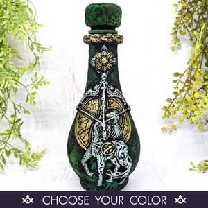 Sagittarius Apothecary Jar Potion Bottle, Zodiac Astrology Celestial Decor, Pagan Gift Wiccan Altar Witchy Decor Art, Witchcore Gothic Urn
