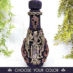 Virgo Apothecary Jar Potion Bottle, Goddess Zodiac Astrology Celestial Decor, Pagan Gift Wiccan Altar Witchy Decor Art, Witchcore Gothic Urn