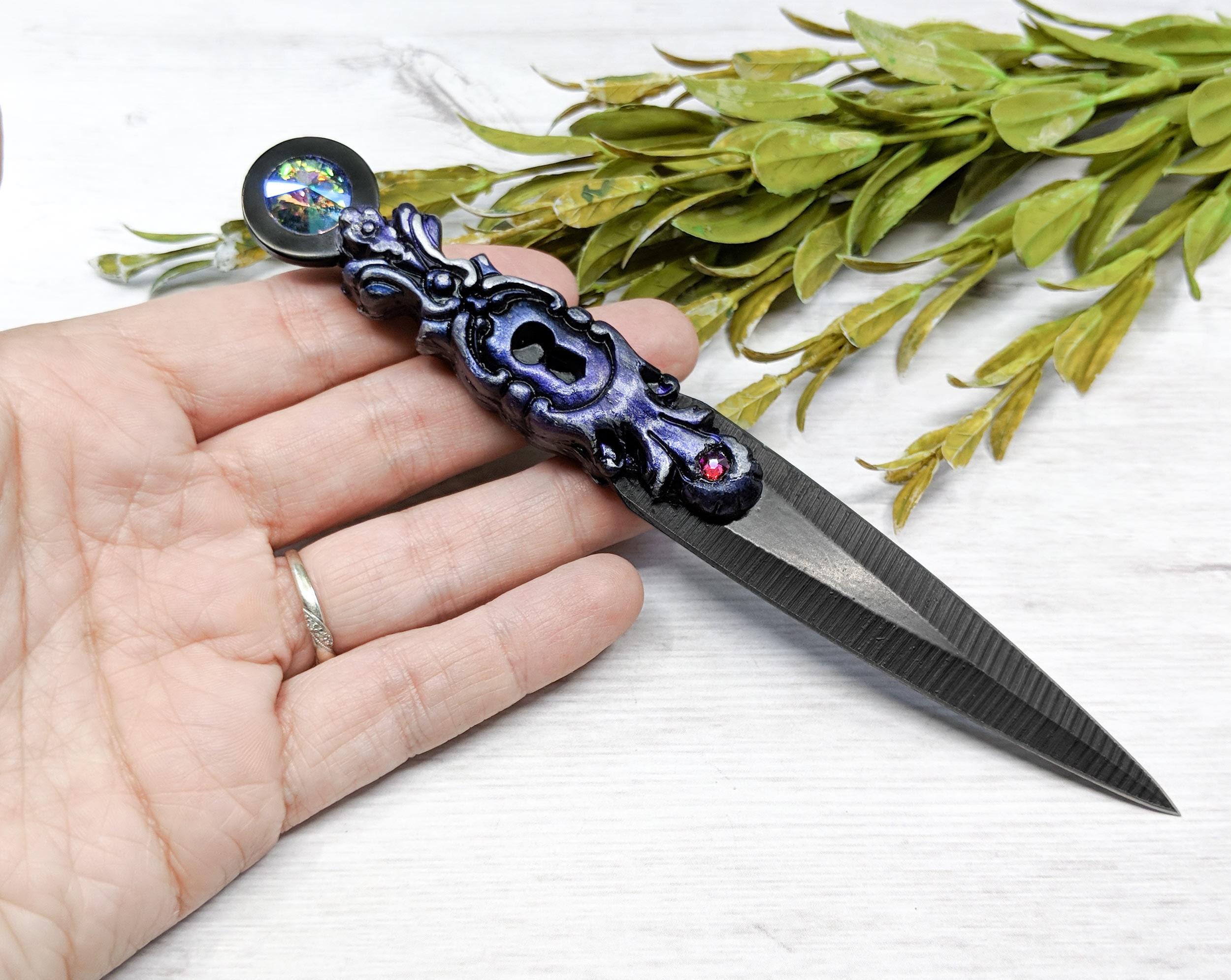 Small Ritual Knife Mini Wiccan Athame Keyhole Crystal Blade Wicca Ritual Knife | Etsy