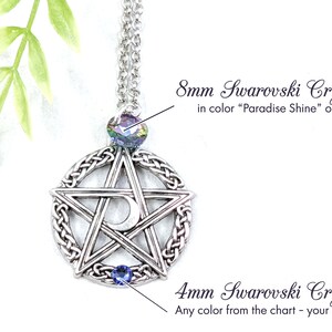 Pentacle Necklace Crystal Wiccan Jewelry / Pagan Jewelry Pentacle Pendant / Wiccan Necklace Witchy Jewelry Pagan Necklace Pentagram Necklace image 3