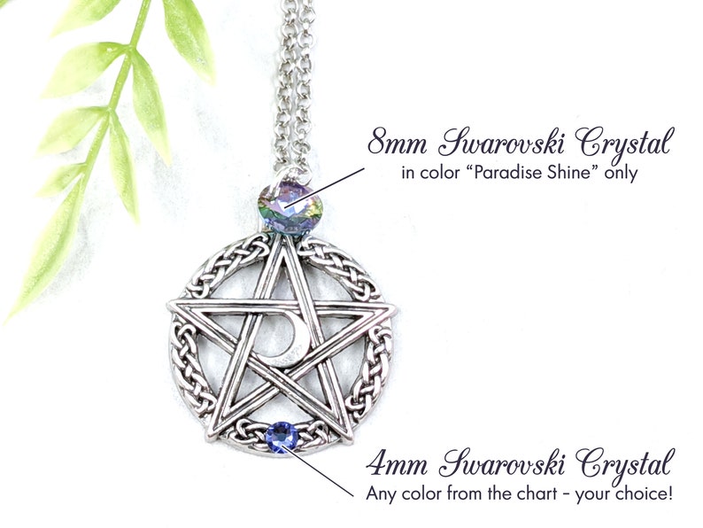 Pentacle Necklace Crystal Wiccan Jewelry / Pagan Jewelry Pentacle Pendant / Wiccan Necklace Witchy Jewelry Pagan Necklace Pentagram Necklace image 3