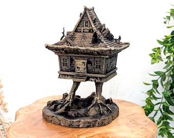 Contenedor de cabaña de Baba Yaga, joyero secreto con baratijas, casa de brujas de Babayaga en el bosque, decoración de brujería, regalo pagano, urna para mascotas