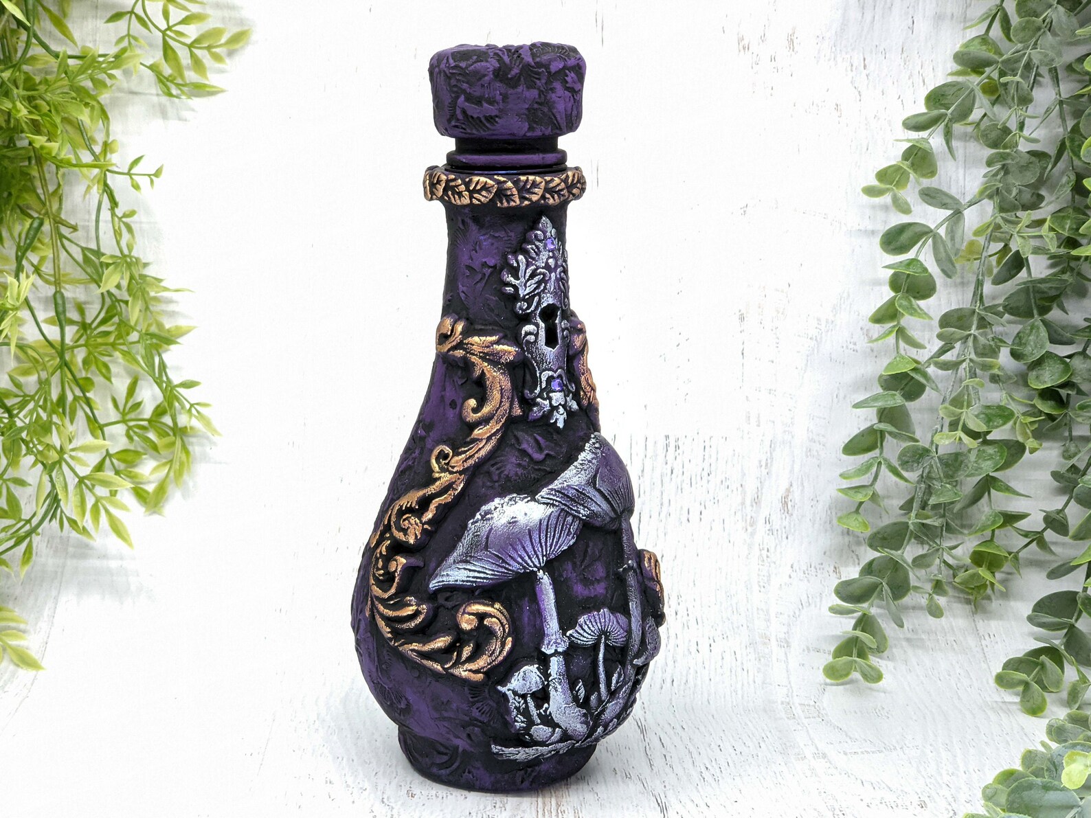 Mushroom Apothecary Jar, Woodland Dark Cottagecore Potion Bottle