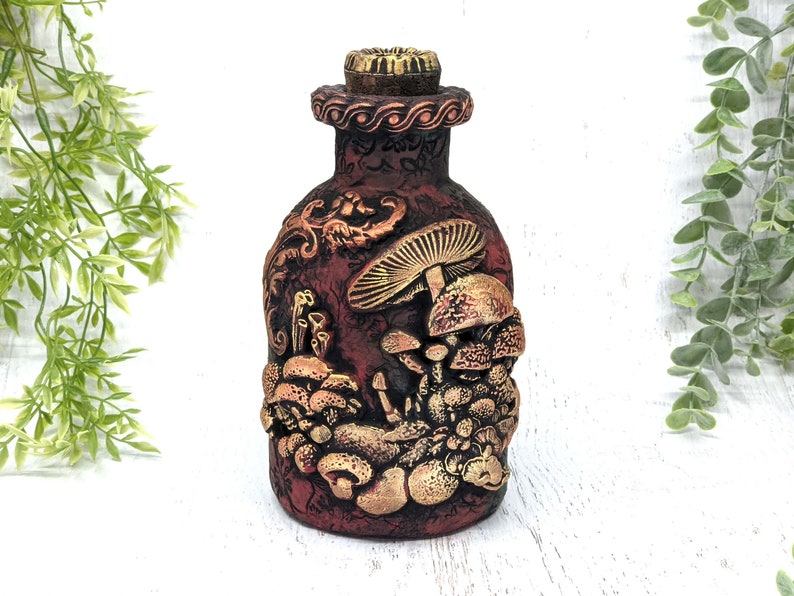 Mushroom Apothecary Jar Autumn Woodland Cottagecore Potion Etsy