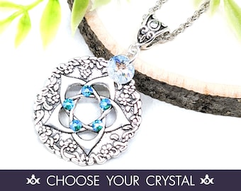 Pentacle Necklace Crystal Wiccan Jewelry / Pagan Jewelry Pentacle Pendant / Wiccan Necklace Witchy Jewelry Pagan Necklace Pentagram Necklace