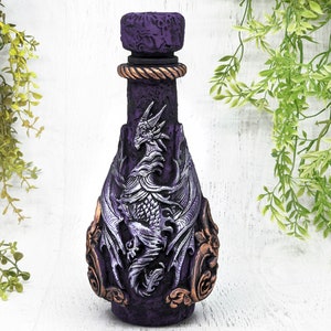 Dragon Urn, Memorial Pet Urn, Small Keepsake Jar For Human Ashes, Cremains Bottle, Jabberwock Pagan Cremation Witchy Urn, Pet Loss Gift