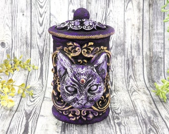 Cat Urn, Bast Memorial Pet Urn, Bastet Small Keepsake Jar For Human Ashes, Cremains Bottle, Cremation Witchy Urn For Pagans, Pet Loss Gift