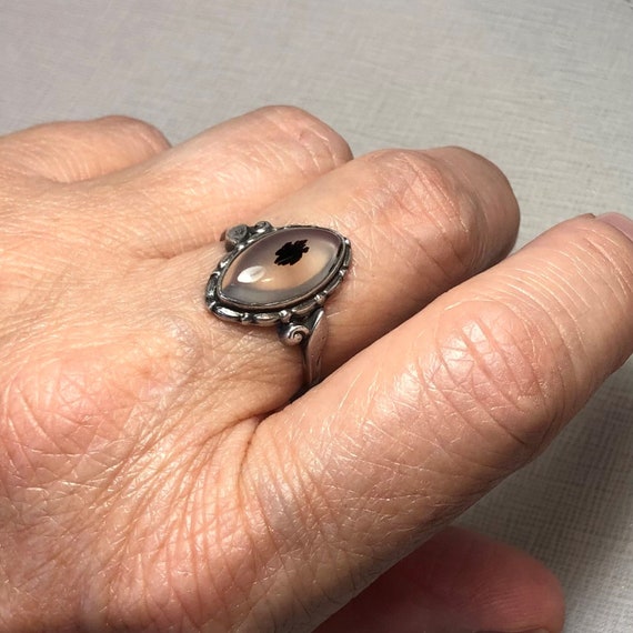 Vintage Agate Ring in sterling silver Glowing tra… - image 4
