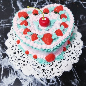 Green and Pink Strawberry Cake Jewelry Box