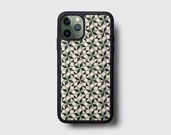 Funda de madera para iPhone 16 Pro, funda estética, funda de madera con incrustaciones únicas y artesanales, funda de madera, funda abstracta.