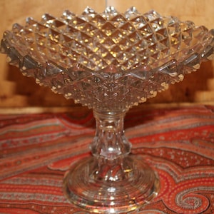 Antique Sawtooth EAPG (early american pattern glass) Diamond Motif Compote- circa 1900&#39;s
