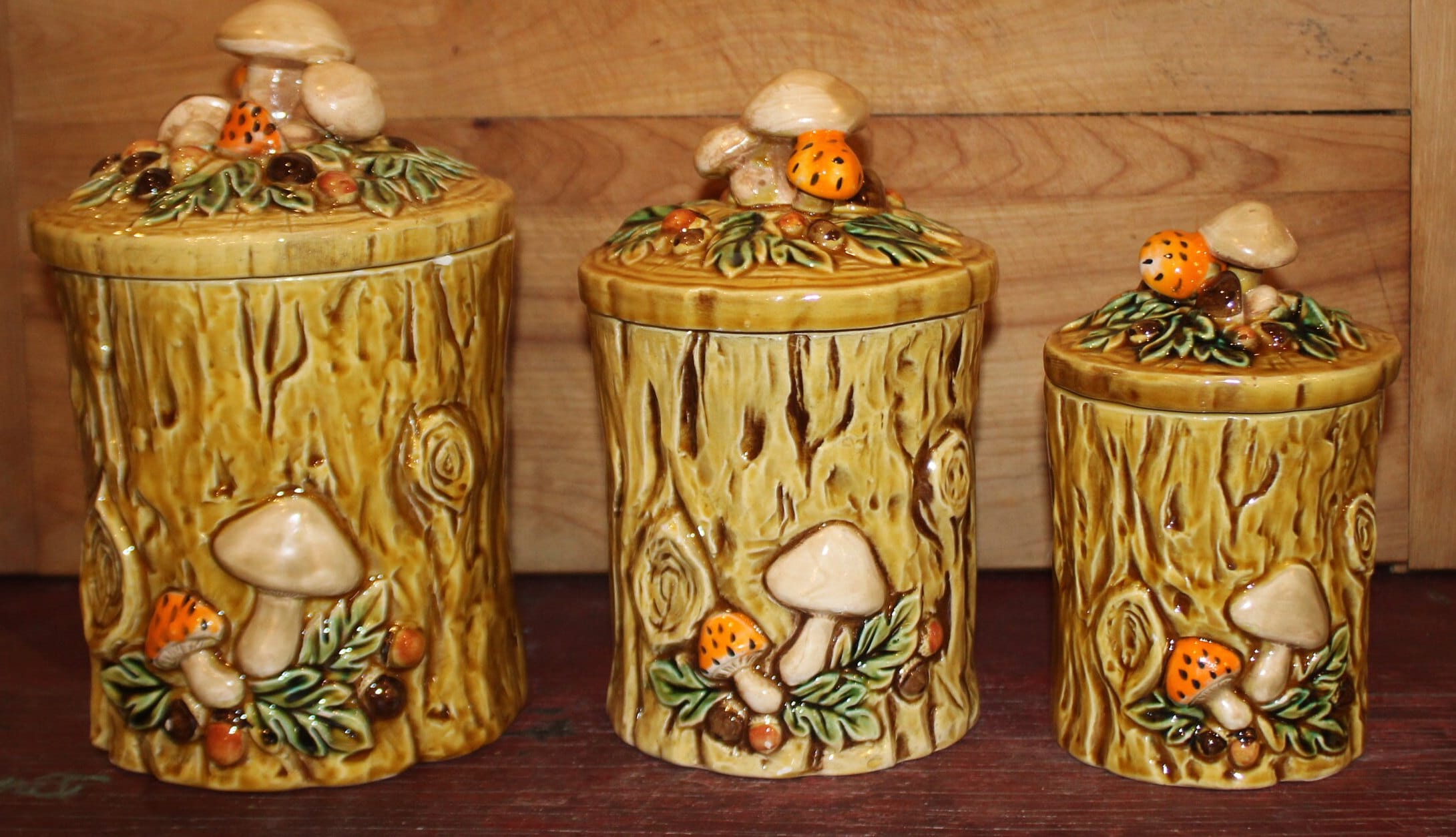 Wonderful Midcentury Set of Three Geo. Z. Lefton Woodland