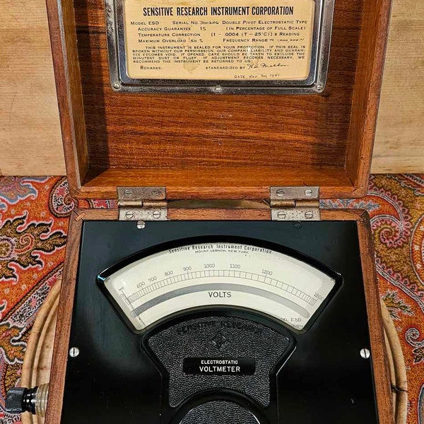 Great Vintage Sensitive Research Instrument Corp. Electrostatic Voltmeter- from the 1950's