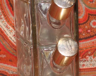 Vintage Garnier Liqueurs 4-tiered Glass and Brass Liquor Bottle