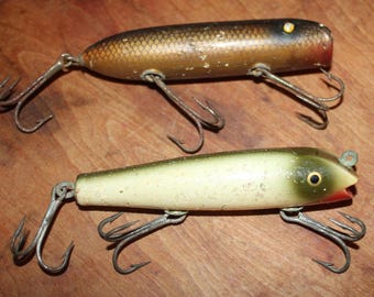 Leurre De Pêche Vintage En Bois - Signé Ed Latiano - Pièce Unique