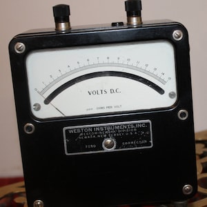 Vintage Weston Instruments Model 931 No. 99359 Voltmeter- circa 1970- Newark, New Jersey- Steampunk/Industrial/Science/Electricity