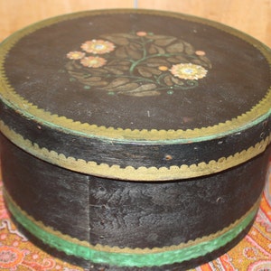 Beautiful Handpainted 19th Century Floral Pantry Box- Country/Primitive/French Farmhouse