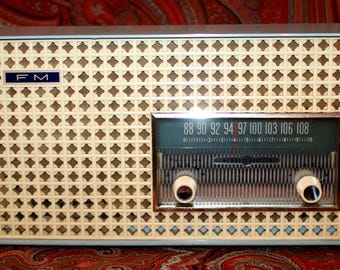 Awesome Breezeway Blue Midcentury 1960 General Electric Model 186A FM Band Vacuum Tube Radio- USA/Groovy/Music