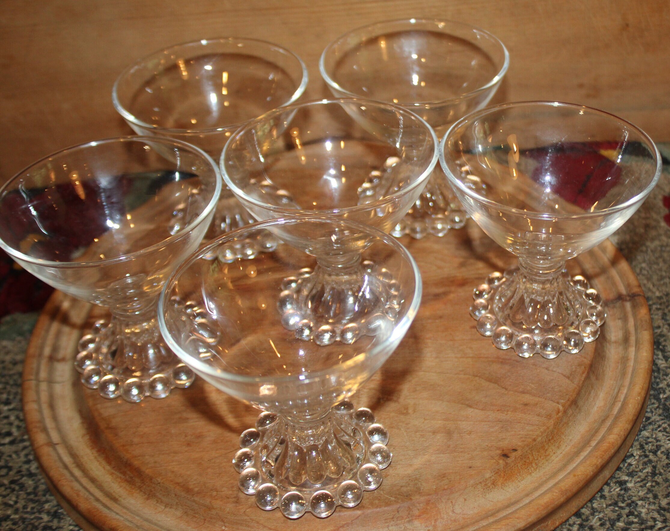 Set of Six Vintage Anchor Hocking Candlewick Sherbet or