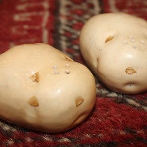 Very Cute Vintage  Hand painted Potato Salt and Pepper Shakers- made in Japan