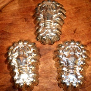 Set of 3 Vintage Small Tin Lobster Molds 3.5" Candy/Chocolate/Butter/Tart