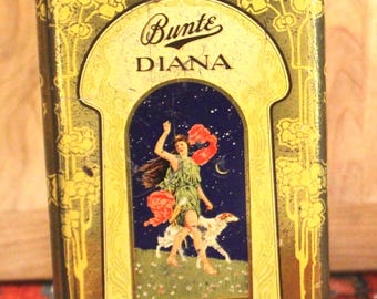 Art Nouveau Diana Bunte "Stuft" Confections Vintage Tin - Farmhouse Decor