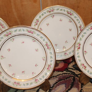 Set of 4 Bishop & Stonier Floral Dessert/Bread Plates- Delicate Wall Decor/Tea Party- Made in England
