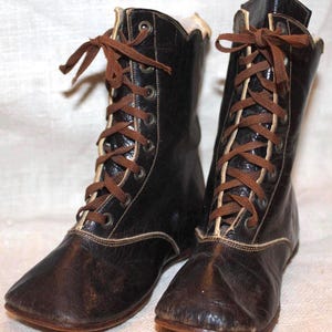 Antique Leather Child&#39;s Booties from the Early 1900’s- Farmhouse/Country/Primitive