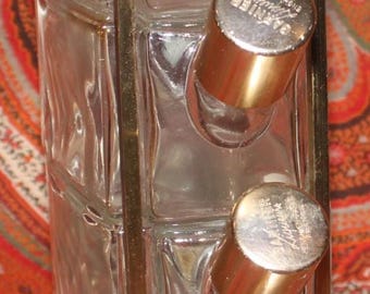 Vintage Garnier Liqueurs 4-tiered Glass and Brass Liquor Bottle