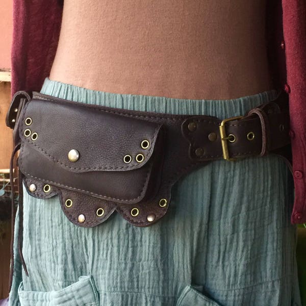 Leather Fanny Pack | Belt Bag | Womens Utility Belt | Leather Hip Bag | iPhone Pocket Belt  | Travel Belt - The Lotus